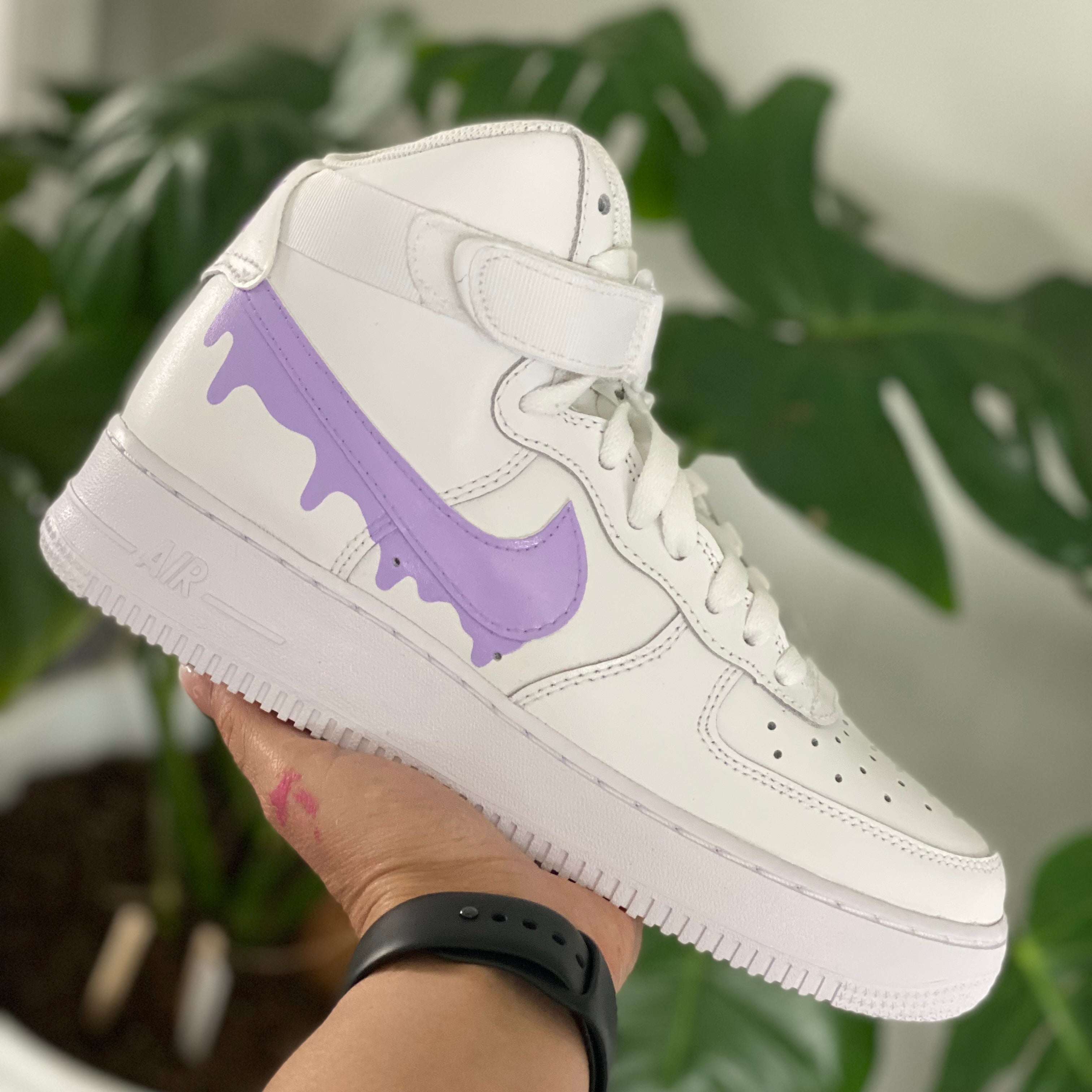 Custom Lavender Nike Air Force 1s Low With Flowers -  Israel