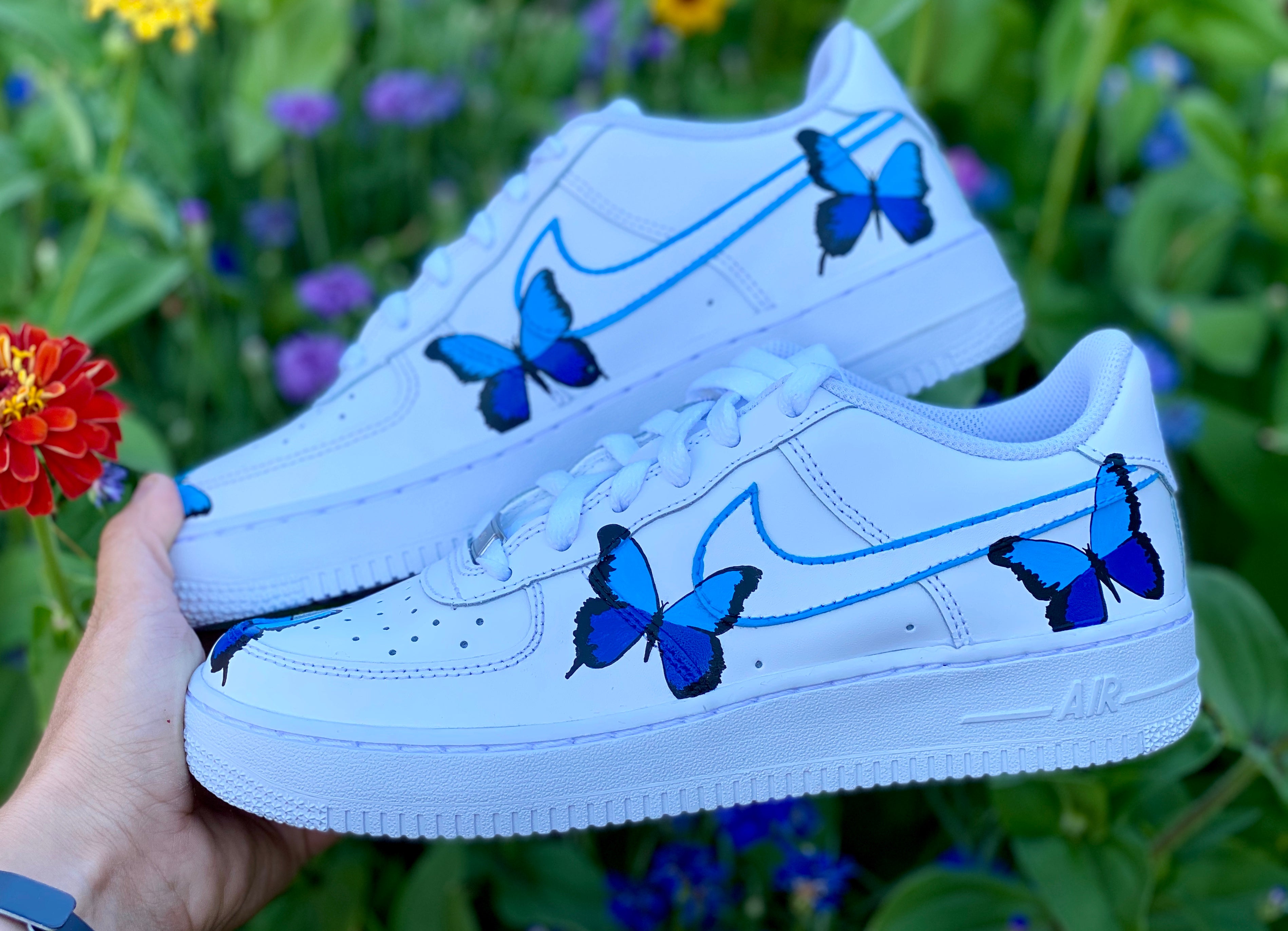 blue butterfly custom air forces