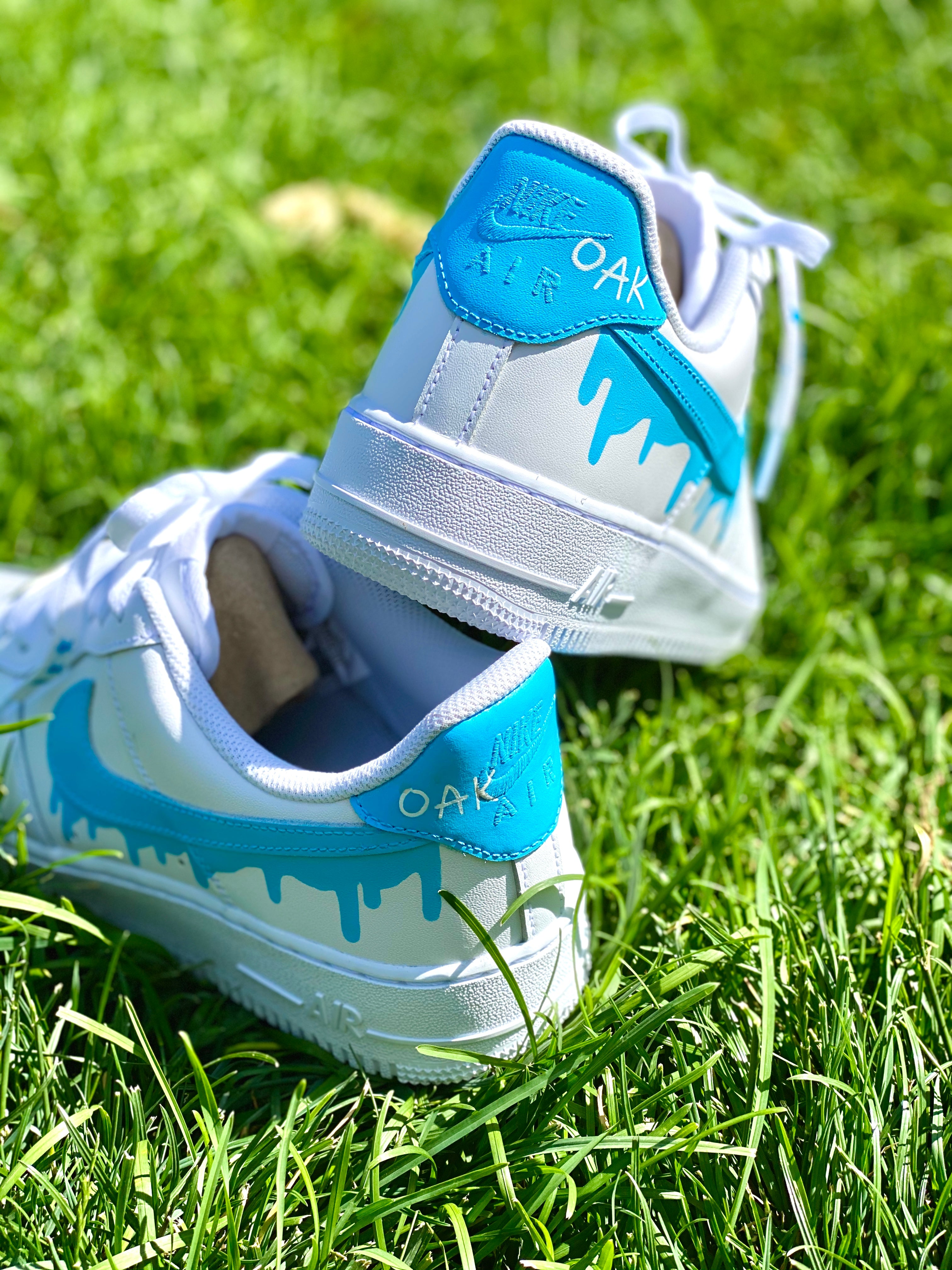 Nike Air Force 1 Mid Light Blue AF1 Custom Unisex Sneakers for Men & Women  