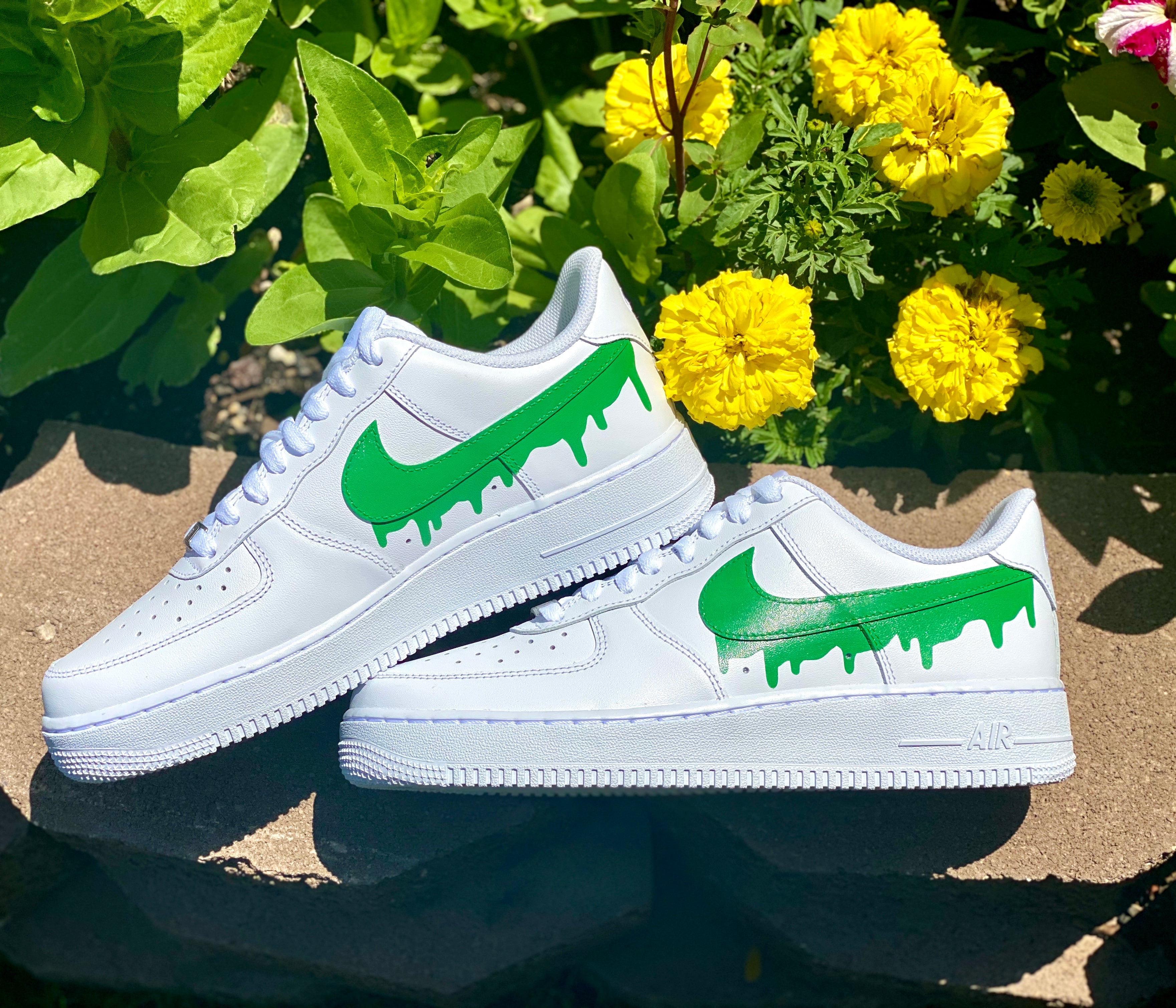 Nike Air Force 1 Green Apple Custom 