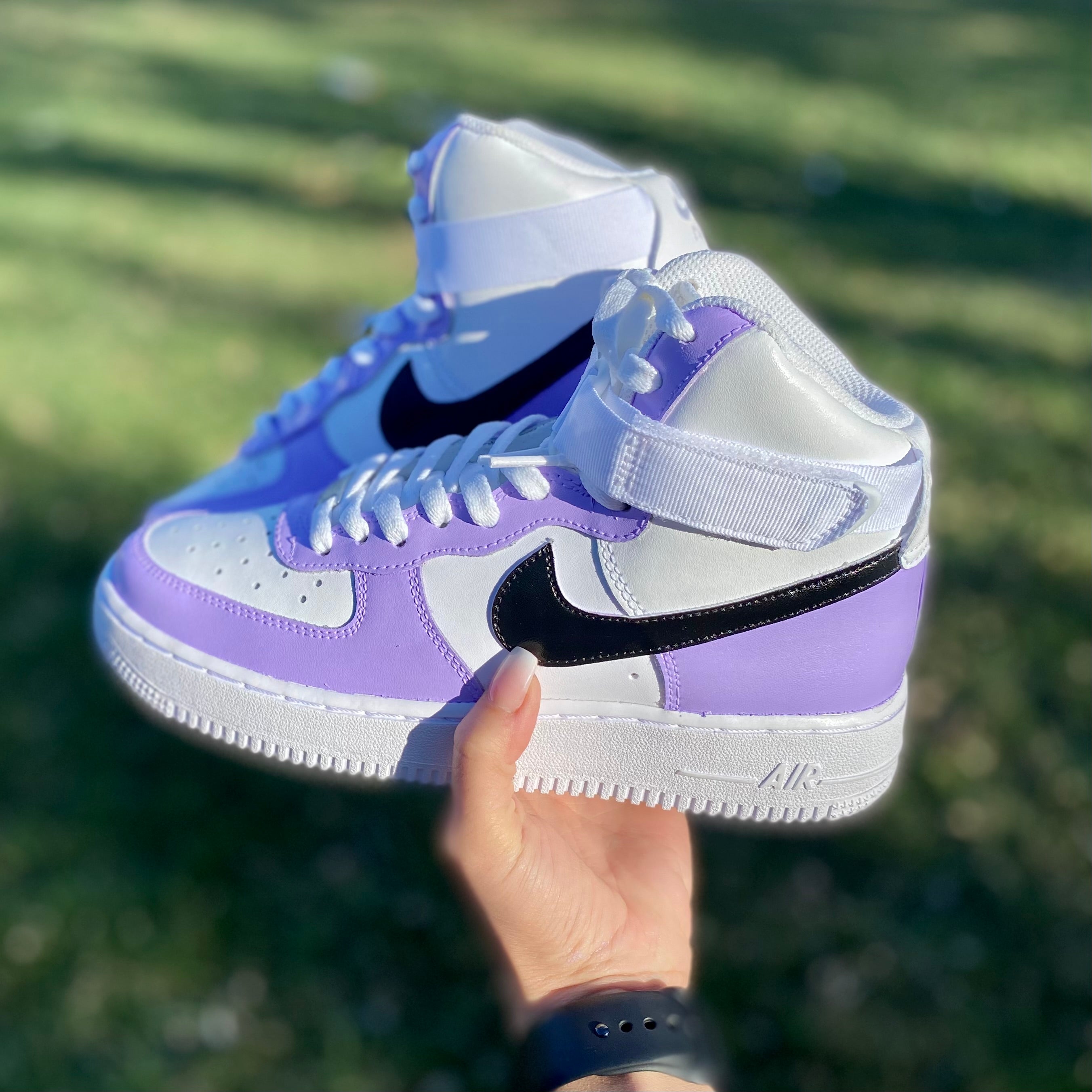 Custom Nike Air Force 1 Low light Purple With Dark Purple Swoosh