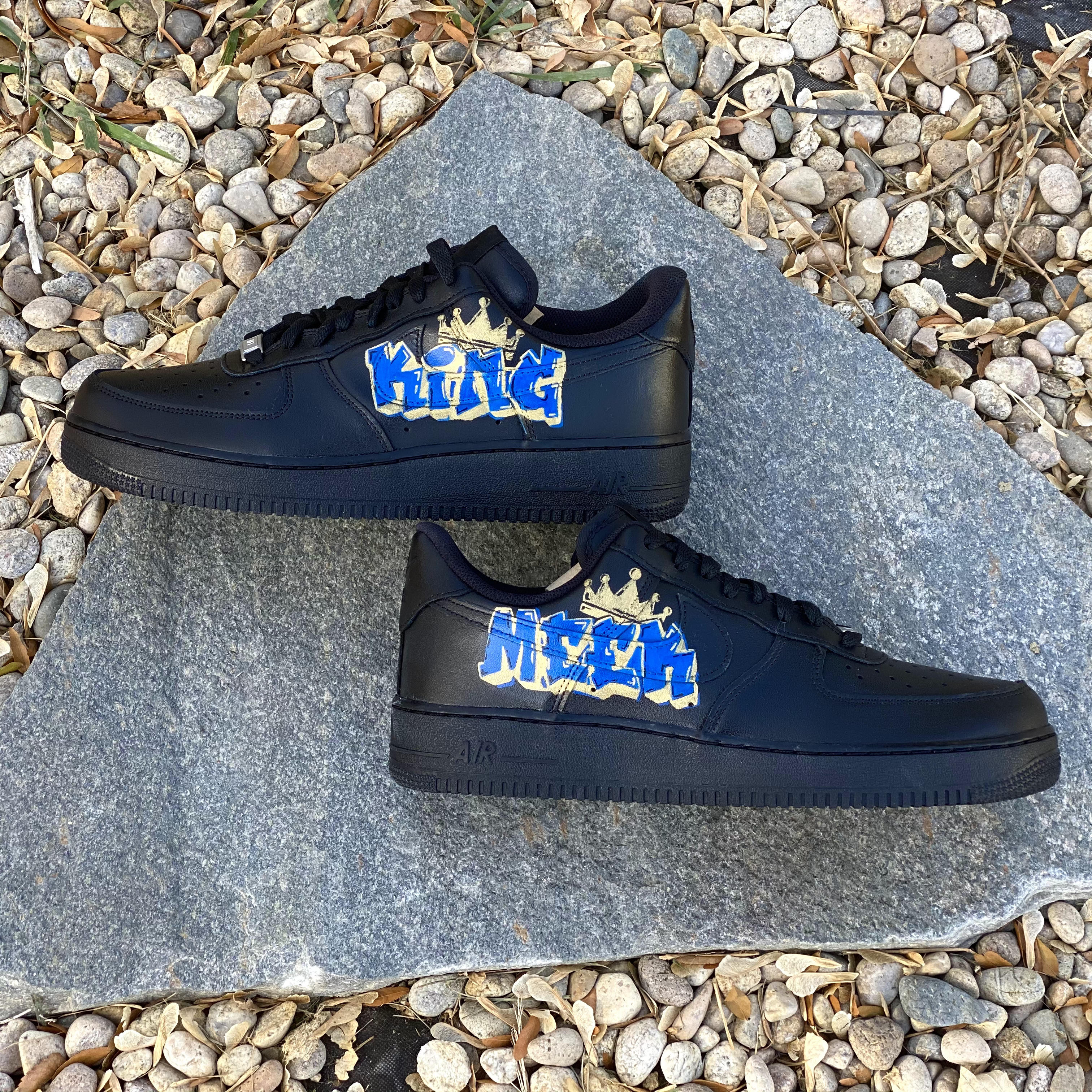 NIKE AIR FORCE 1 CUSTOM BLACK AND WHITE DRAGON  Nike air force 1 custom,  Custom shoes, Sneakers nike
