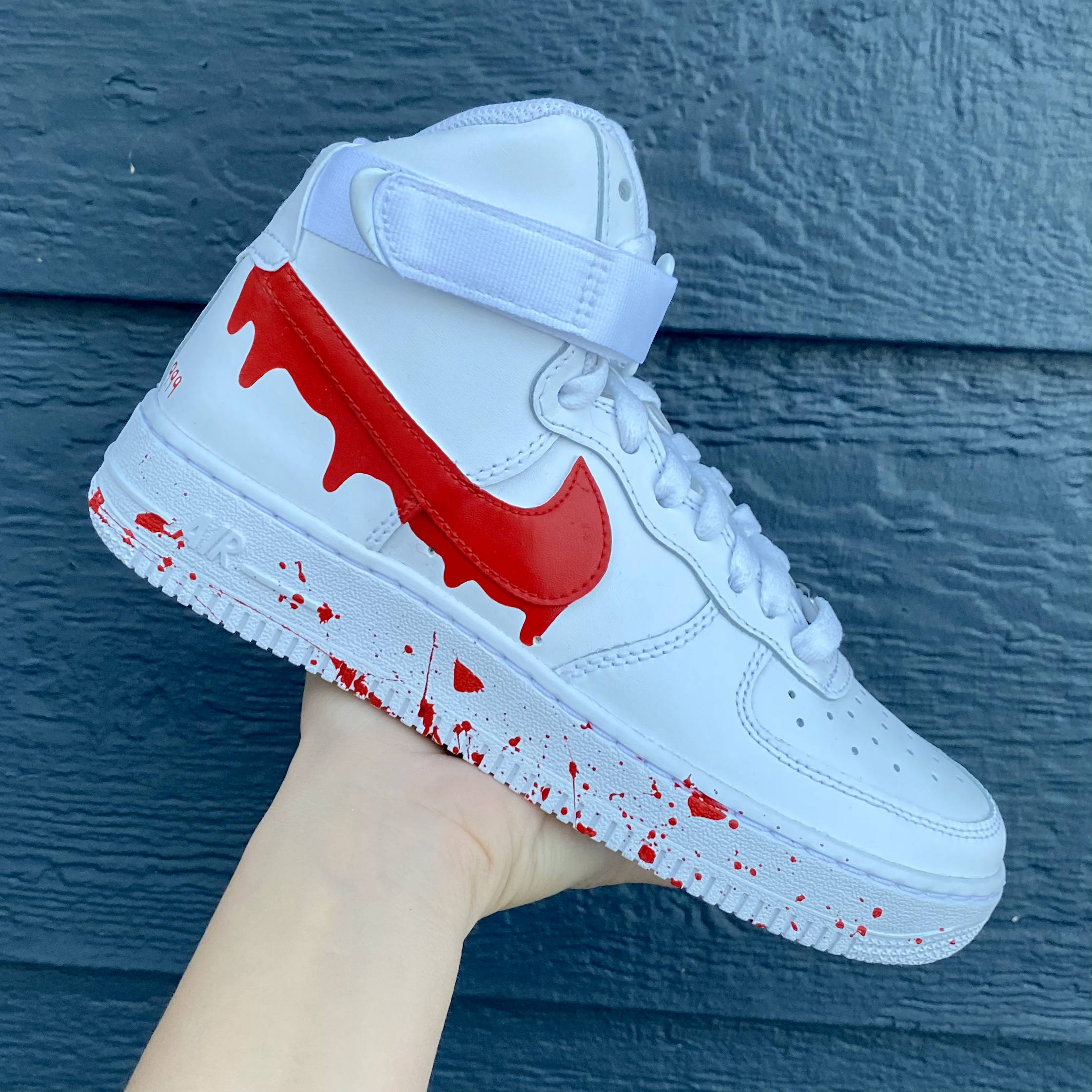 💦Custom Red Drip Painted Air Force 1💦