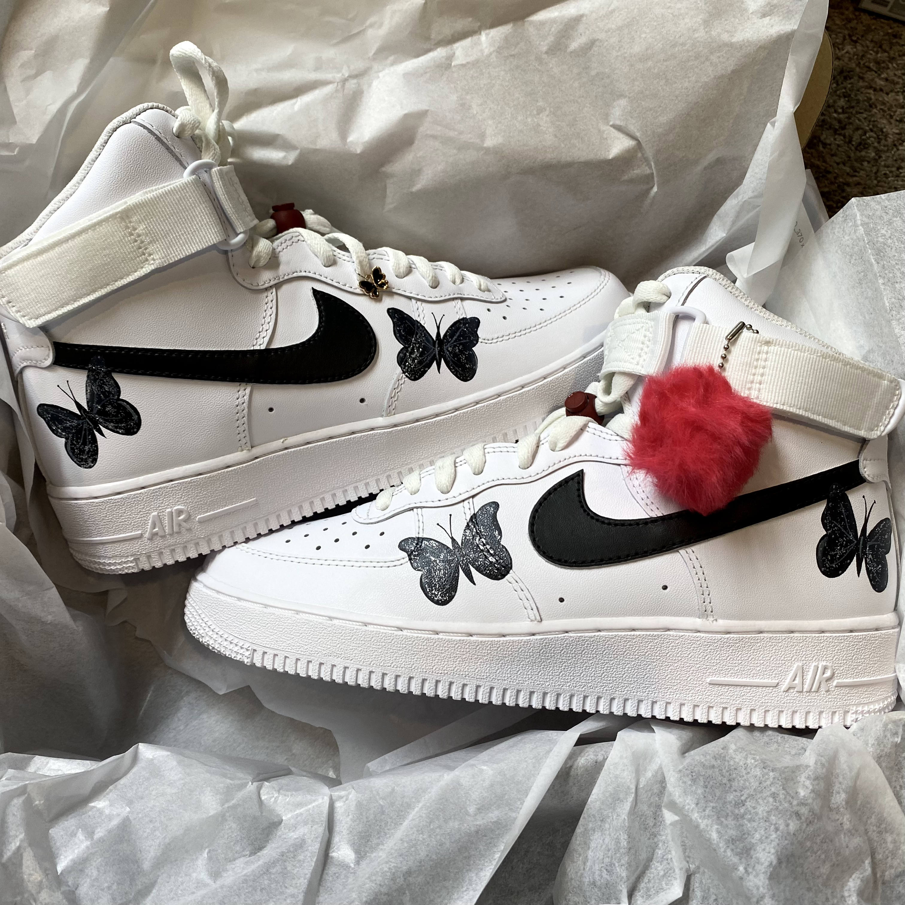 Custom Air Force 1 Mid Gray and Black Womens AF1 Nike 