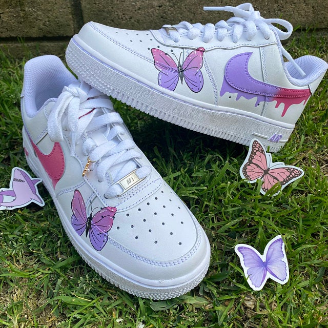 NEW Pink Butterfly Custom Air Force 1 Sneakers