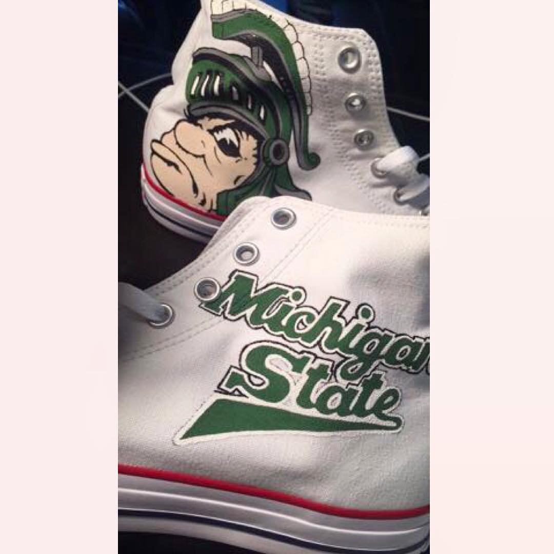 Michigan state converse shoes Clearance