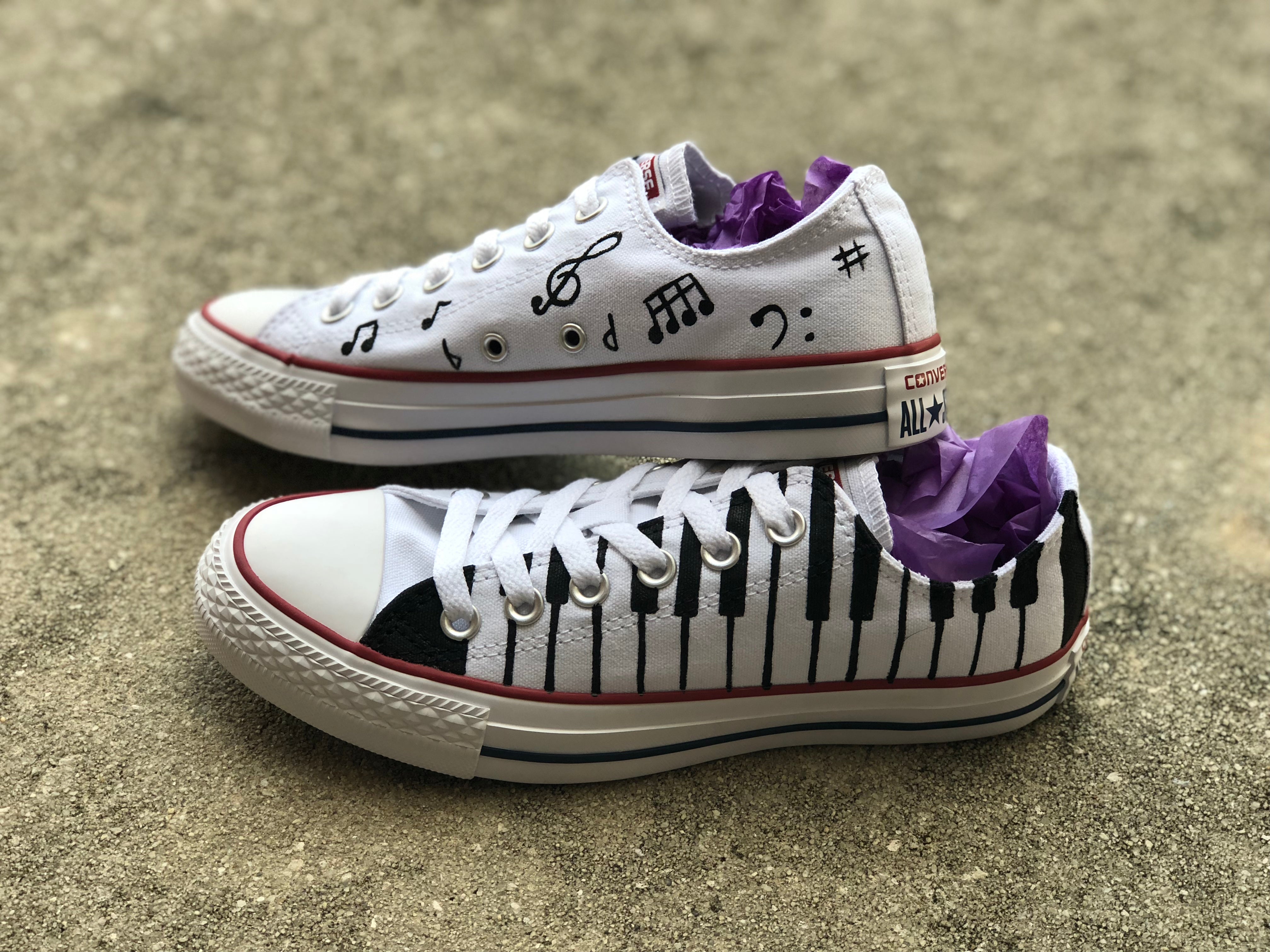 Music note converse shoes Clearance