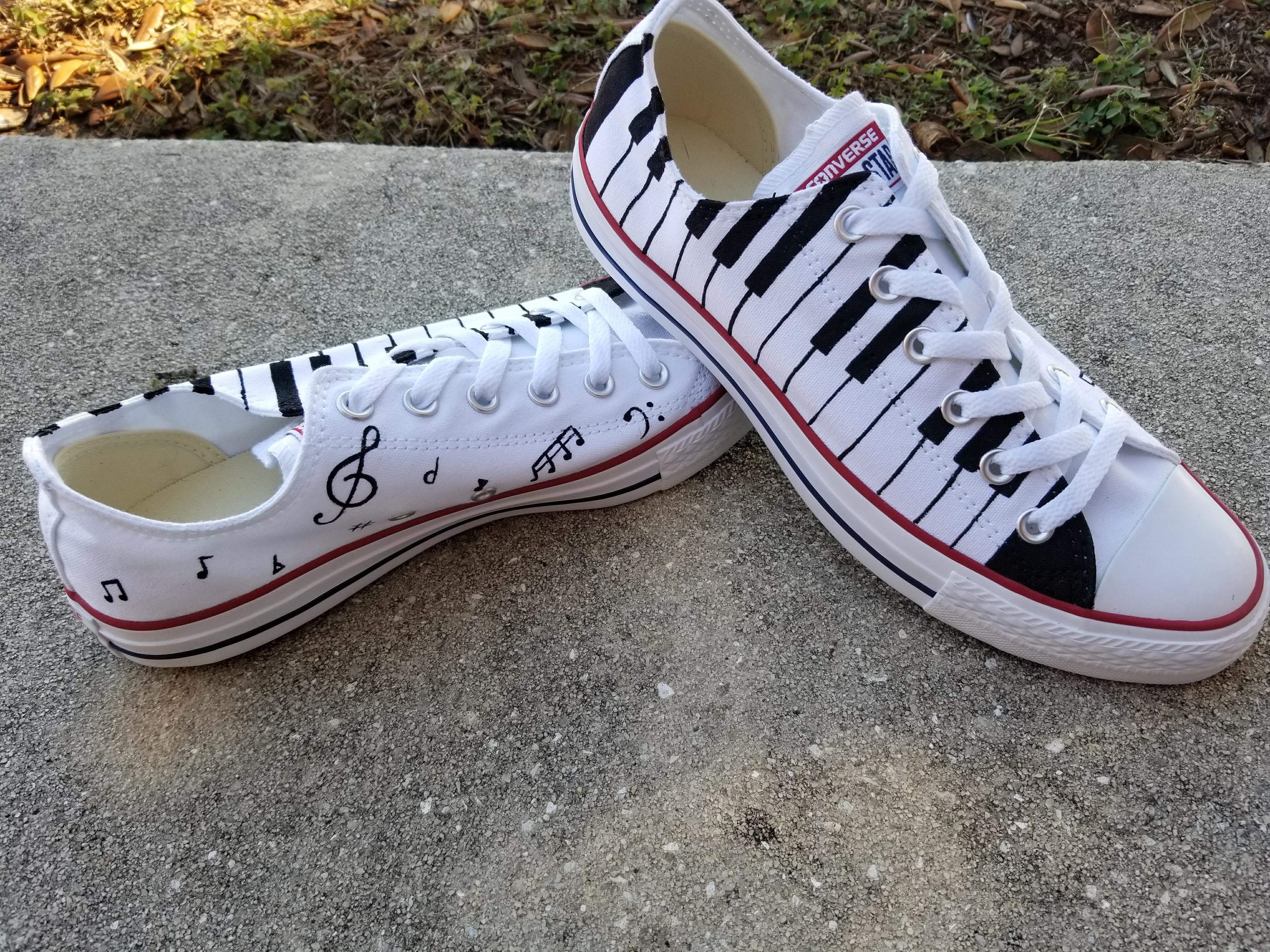 Music note converse shoes Clearance