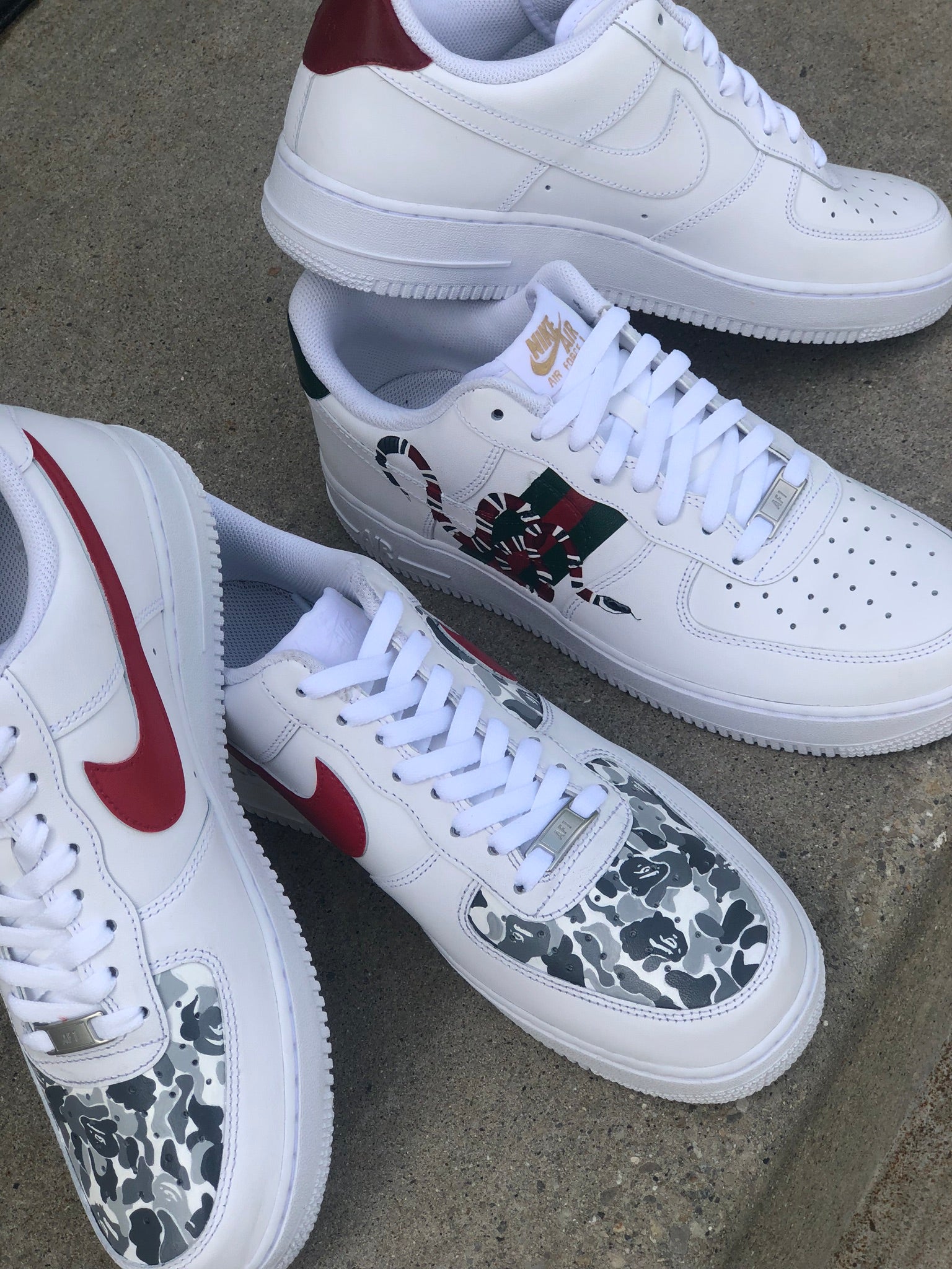 Custom Hand Painted Gucci LV Supreme Nike AF1 Air Force 1 Low