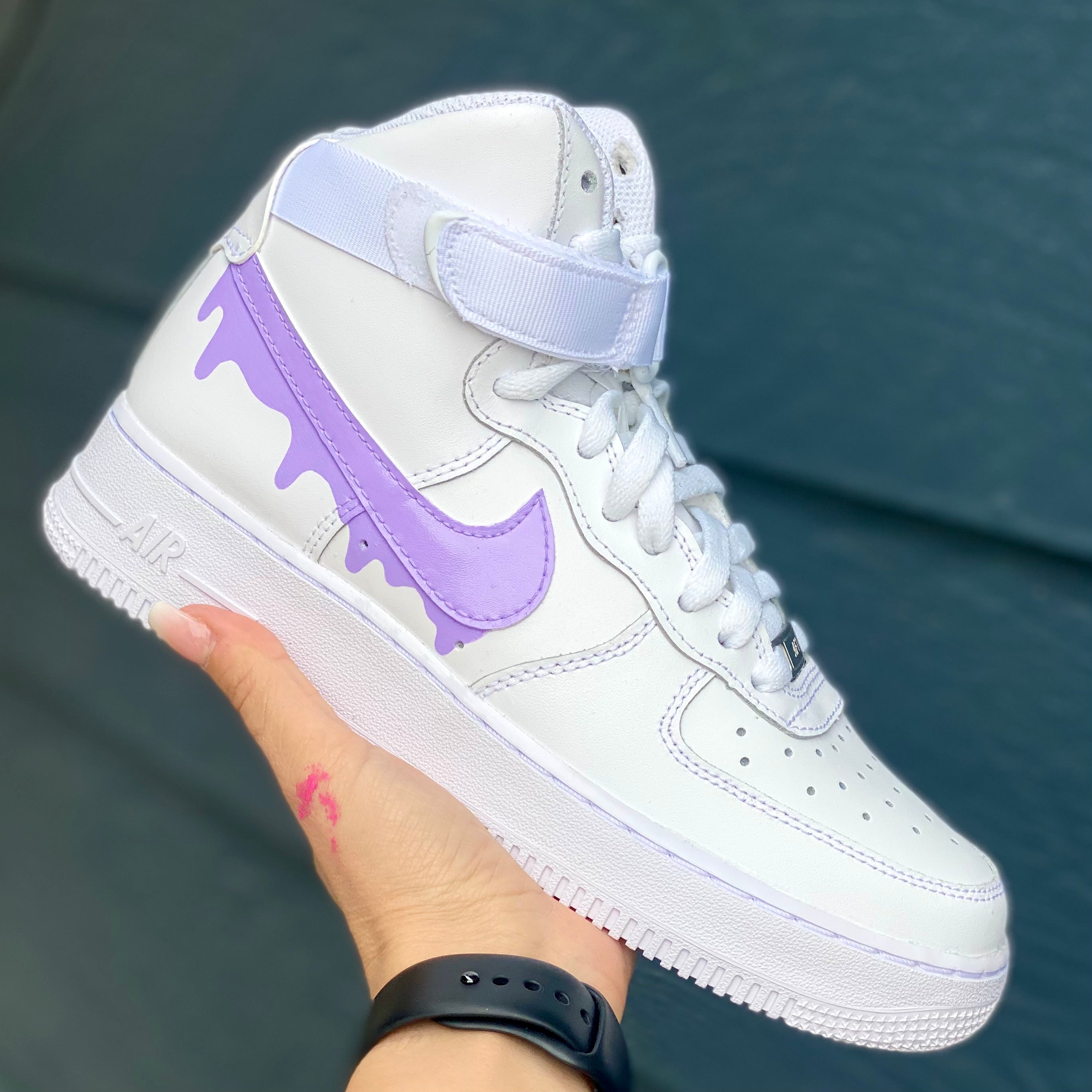 Custom Light Purple Nike Drip Air Force Ones
