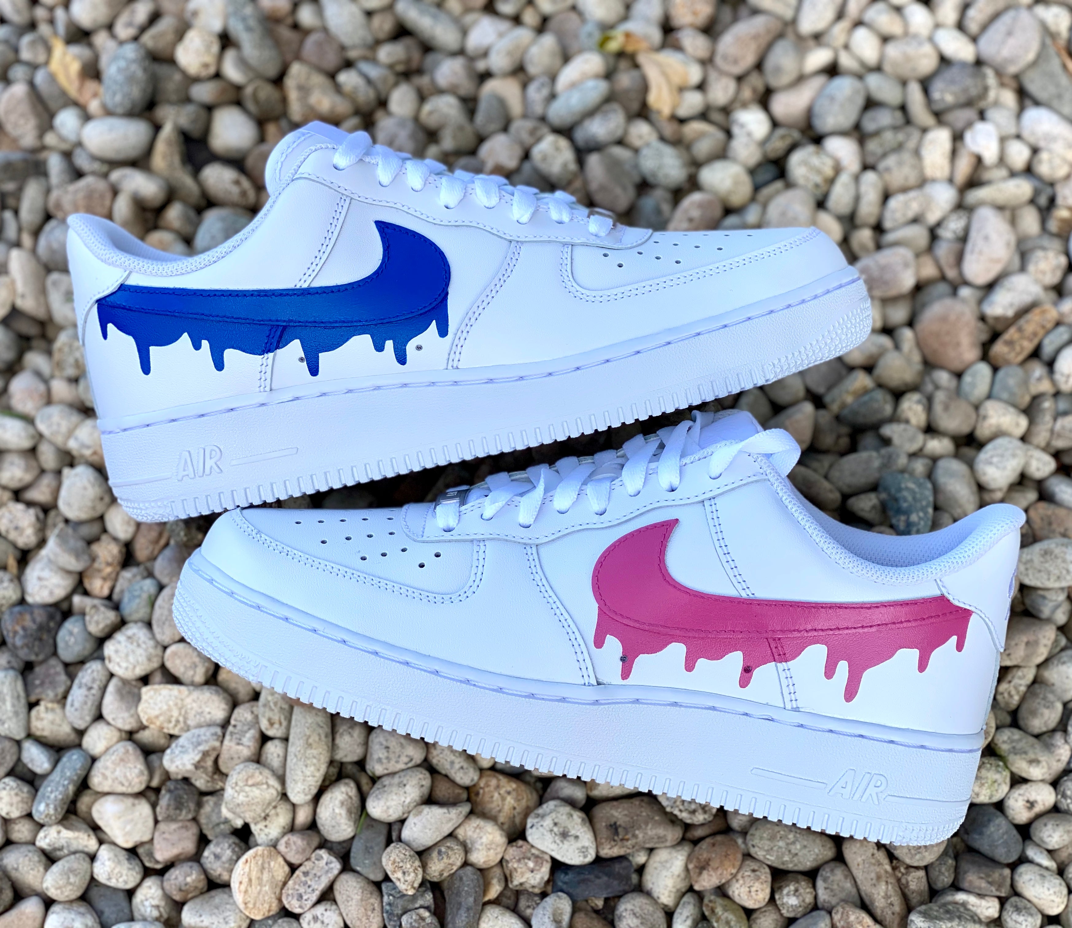 Dark Blue Navy Drip Custom Air Force 1 - Hand Painted AF1 - Custom For –  Merakicks