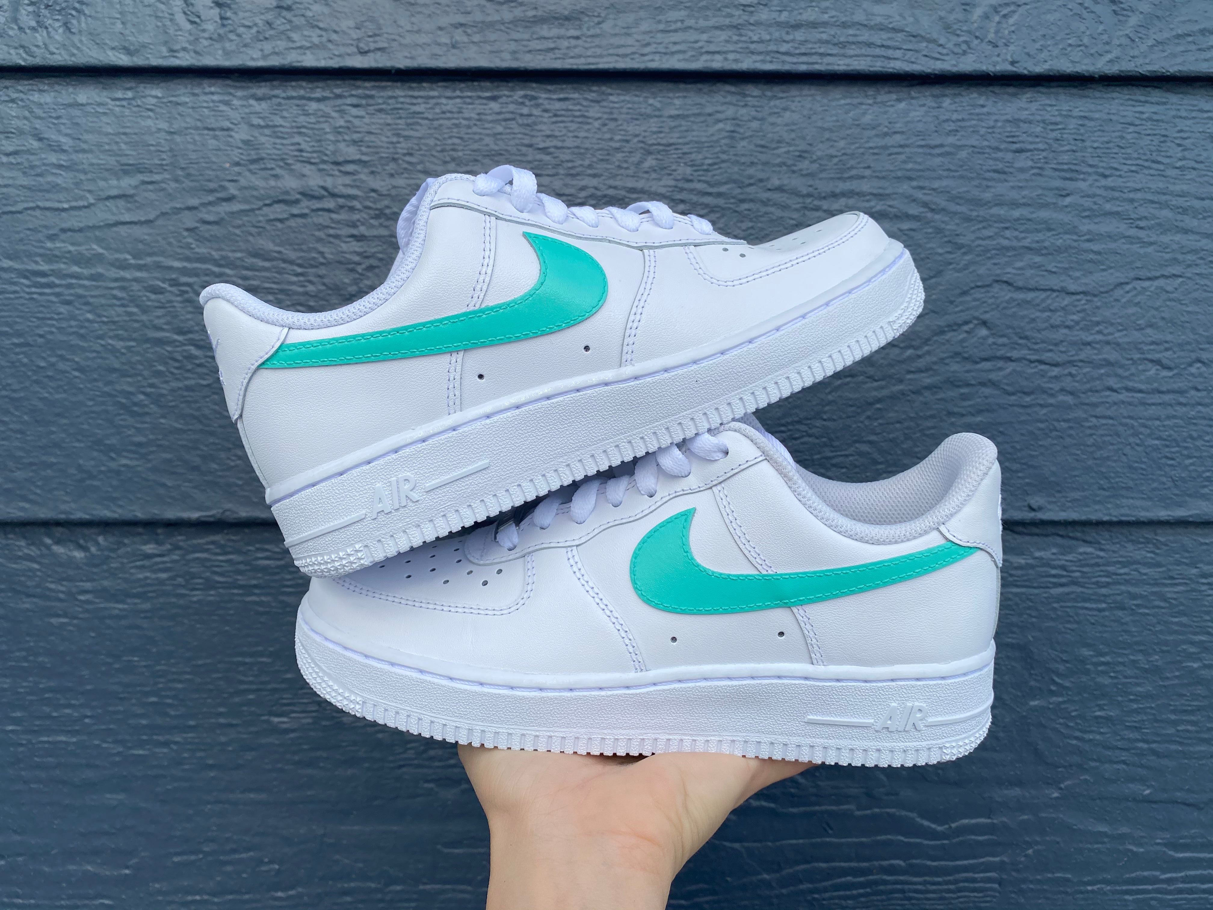 Nike air force 1 teal swoosh Clearance