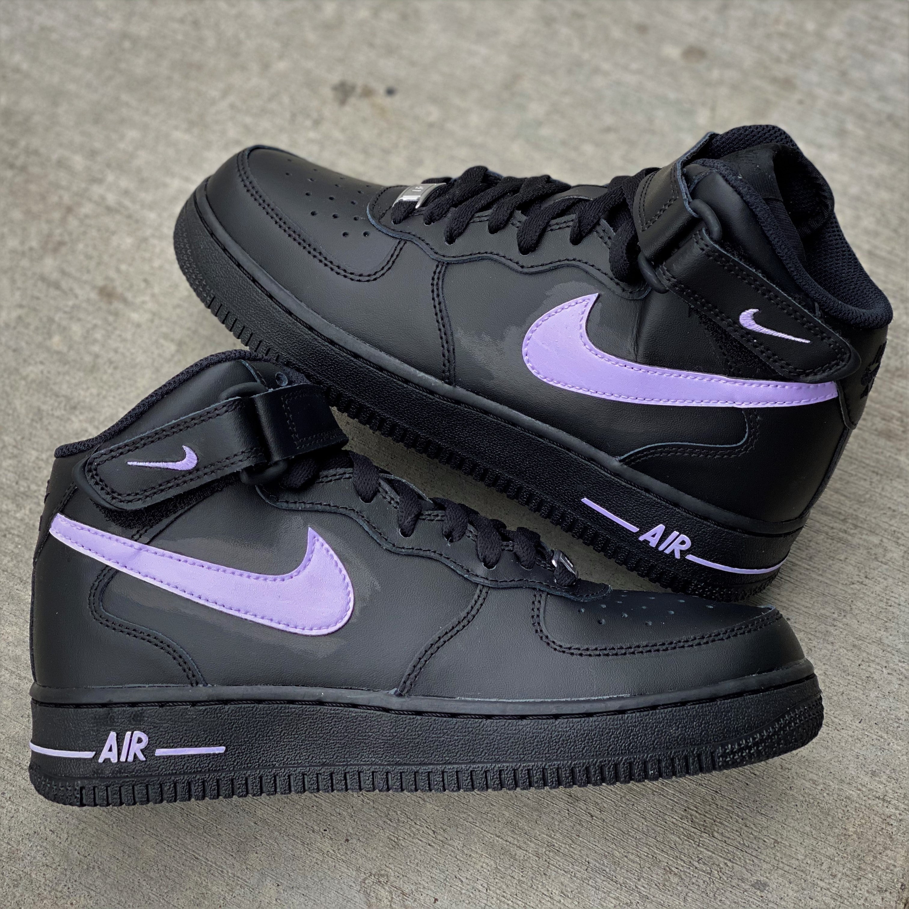 Lavender - Light Purple with Black Swoosh Custom Air Force 1