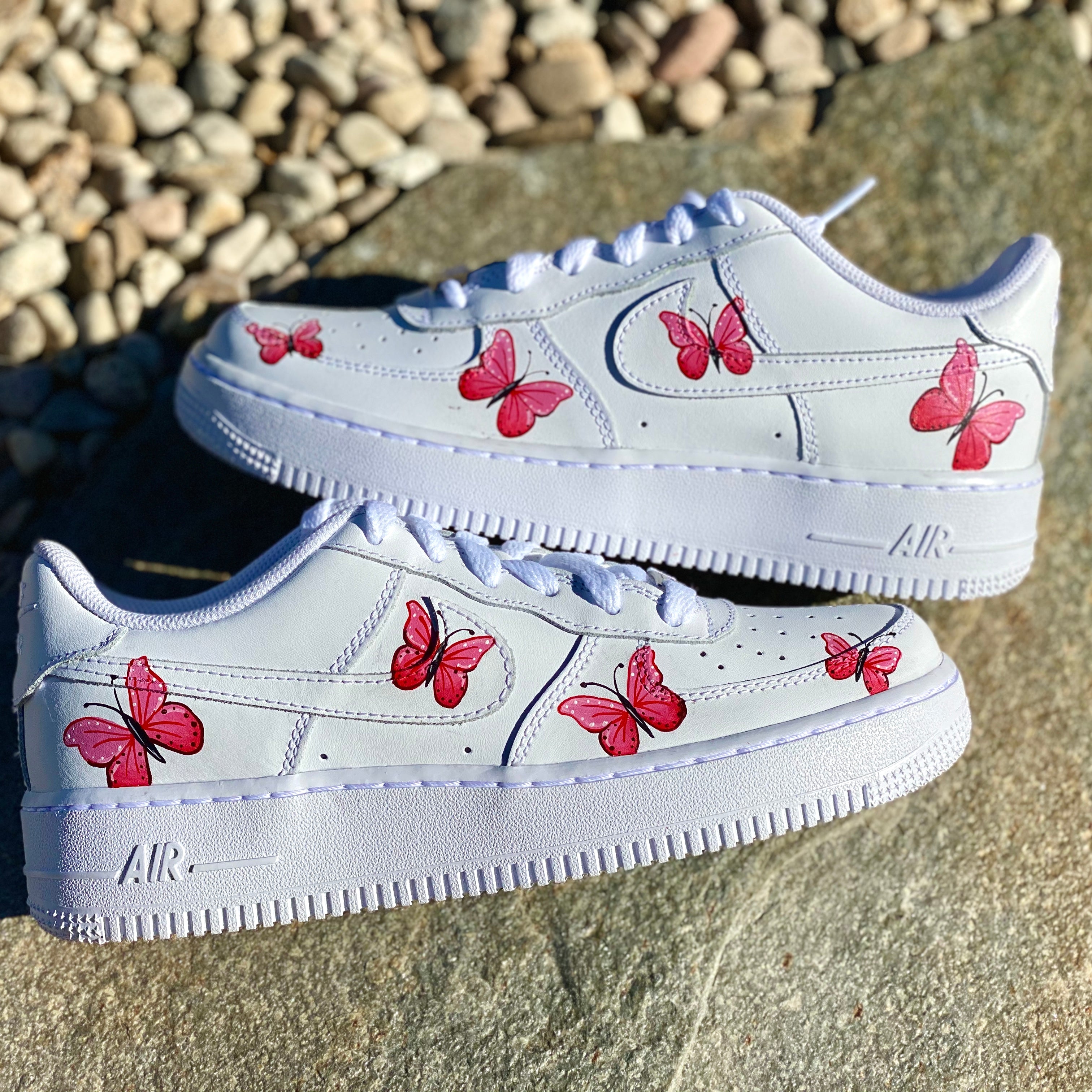 NEW Pink Butterfly Custom Air Force 1 Sneakers