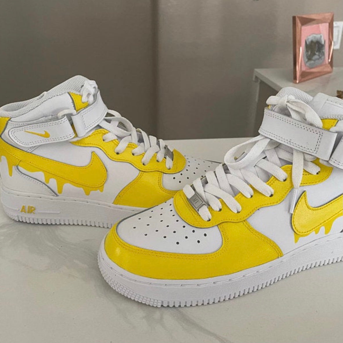 Neon Yellow Air Force 1 | Custom Handpainted Sneakers