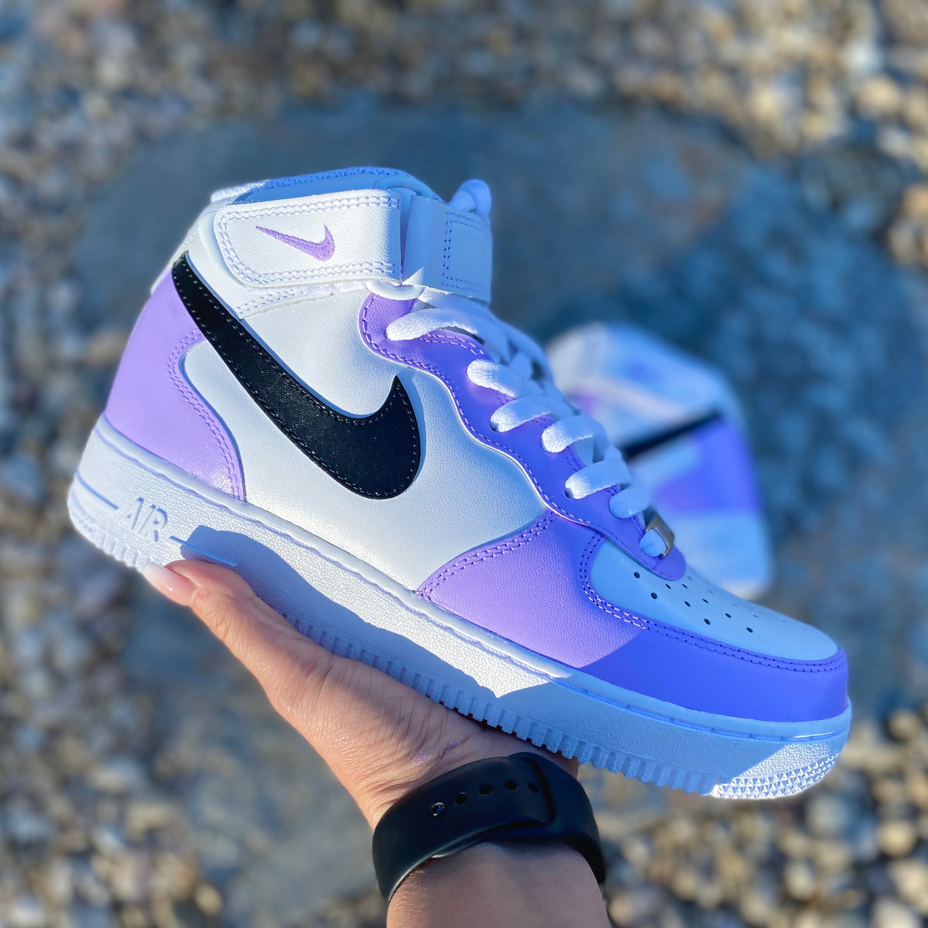 Custom Sneakers Air Force 1 Custom Swoosh Unisex Pastel Lilac -  Israel