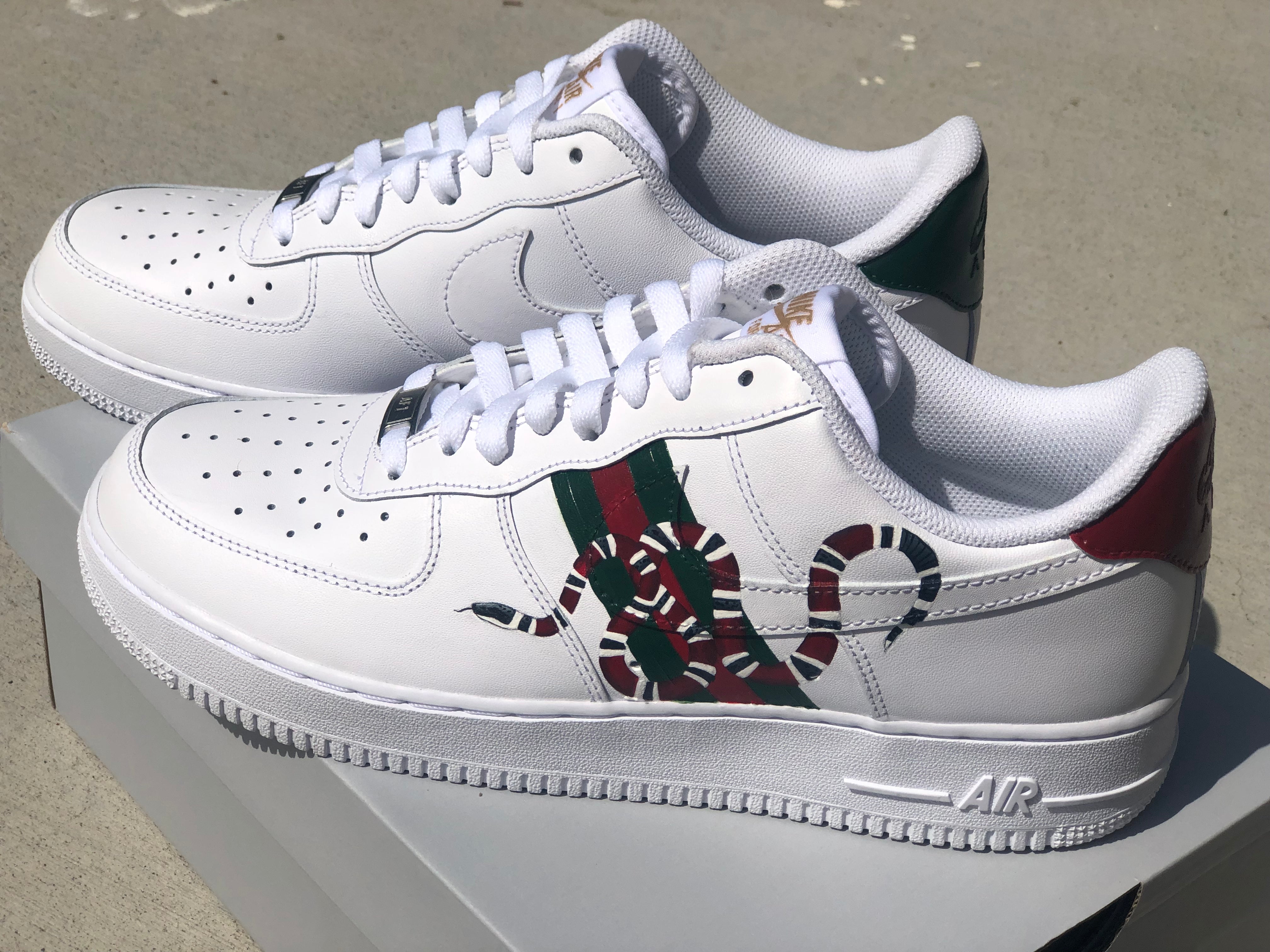 Camo Red and Black Drip Custom Air Force 1 - Hand Painted AF1