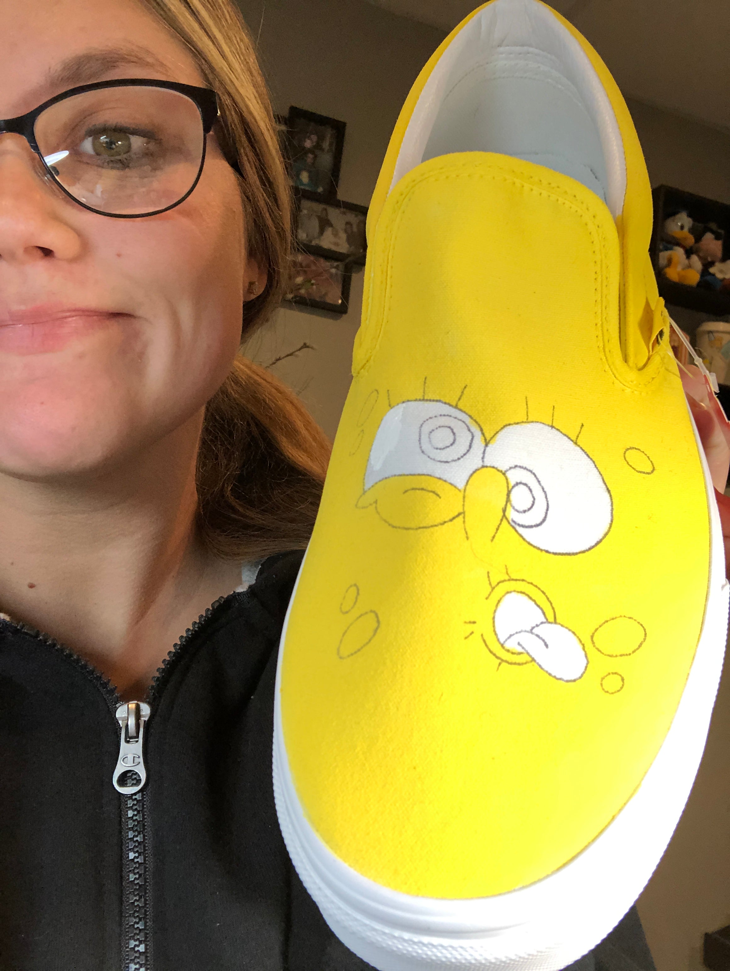 Custom spongebob slip ons I painted. Had to share with my fellow