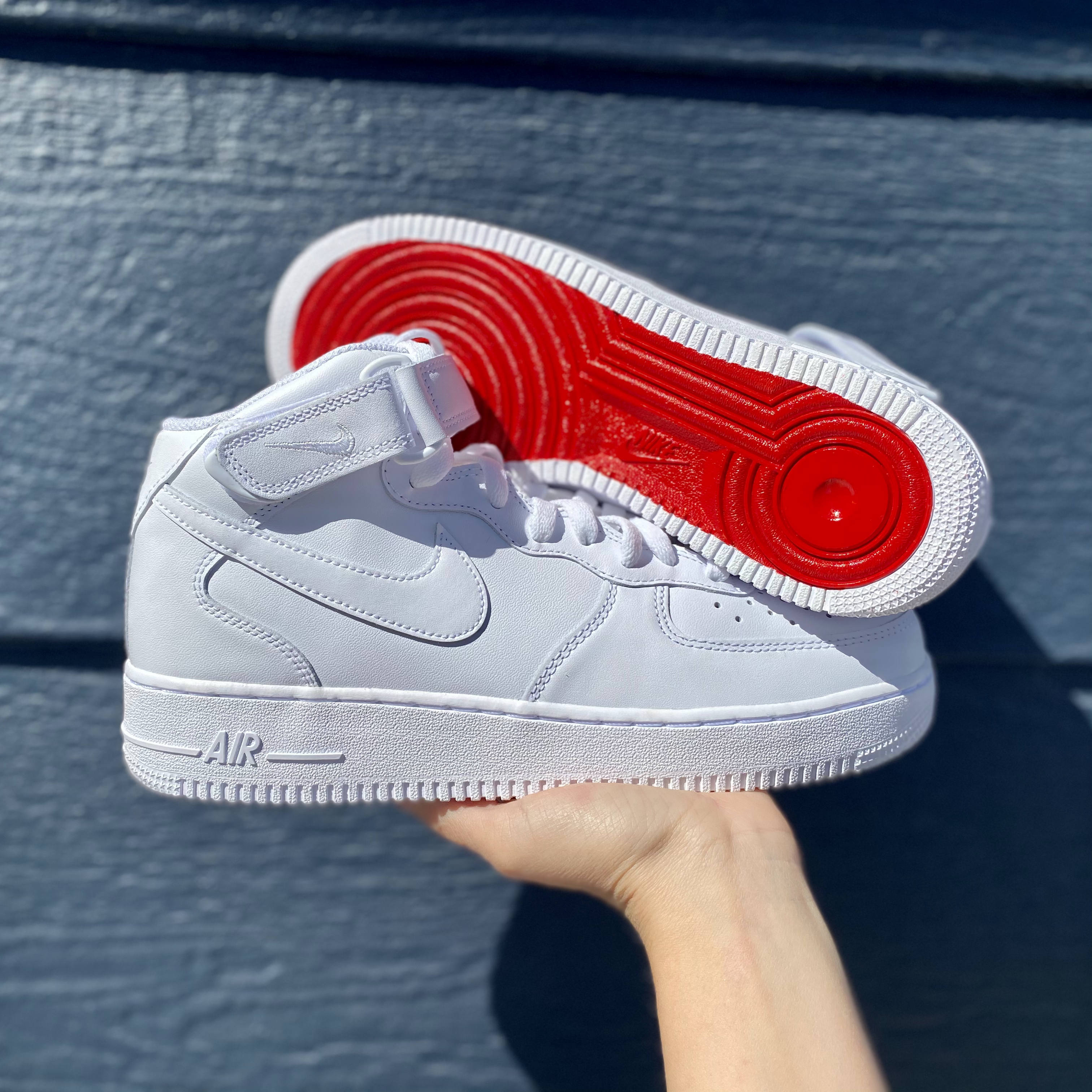 Red Nike Air Force 1 Customsred & White Nike Air Force Ones 