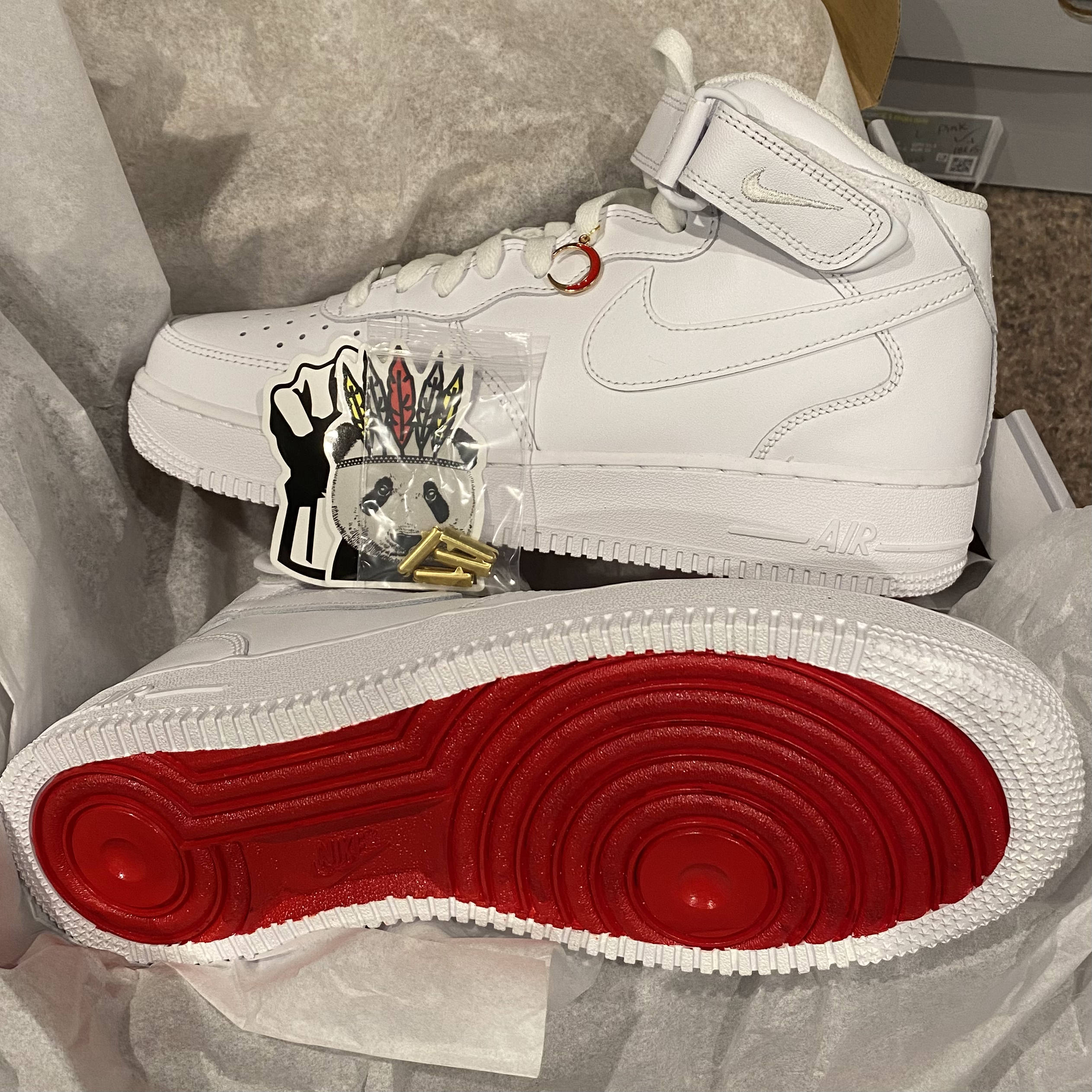 Custom red air force 1 size 11.5, Men's Shoes