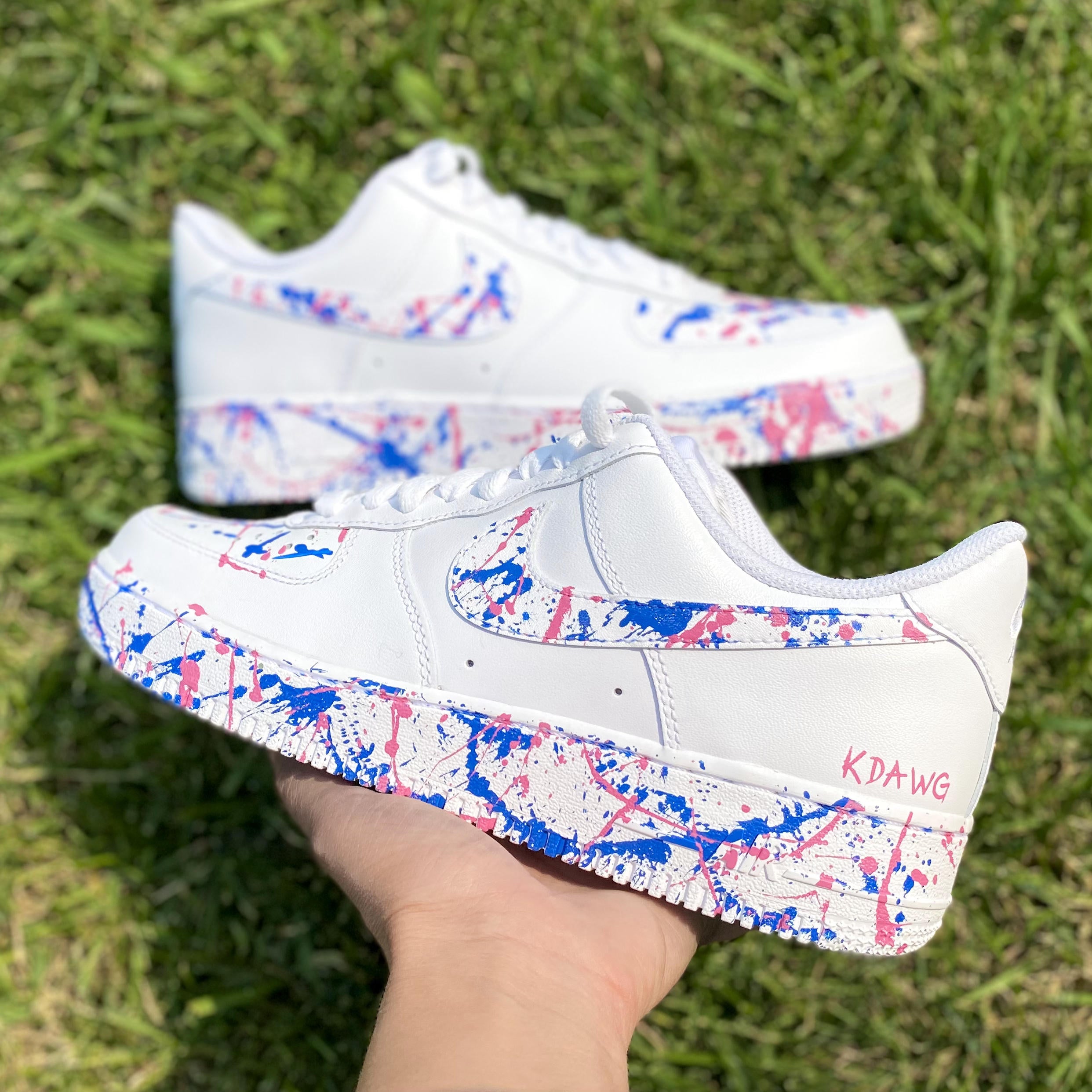 Custom Sneakers Pink Blue Nike Air Force 1 Hand Painted -  Norway