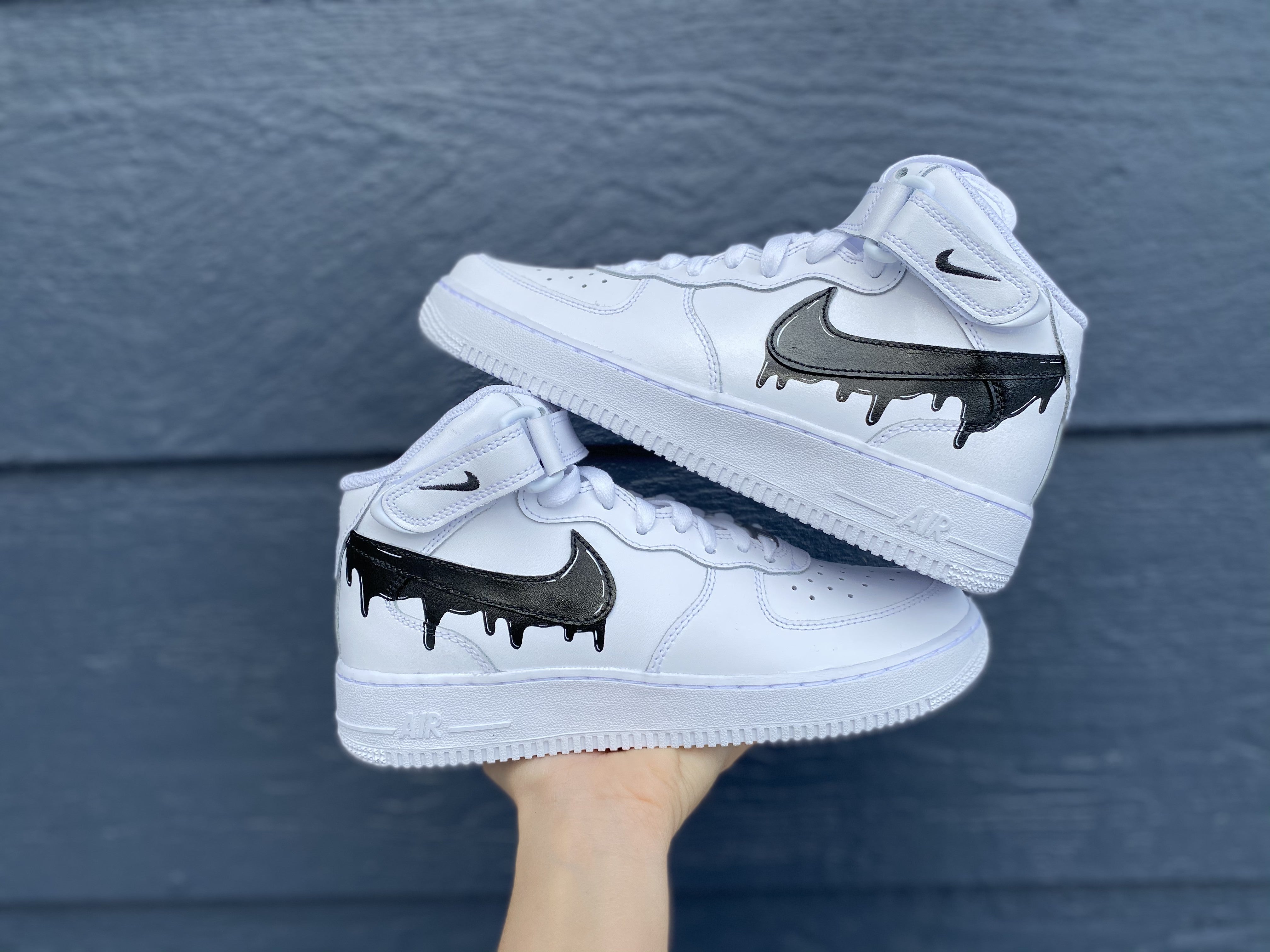 Air Force 1 Custom Low Cartoon Red White Blue Shoes Black Outline All Sizes Af1 Sneakers 2Y Kids