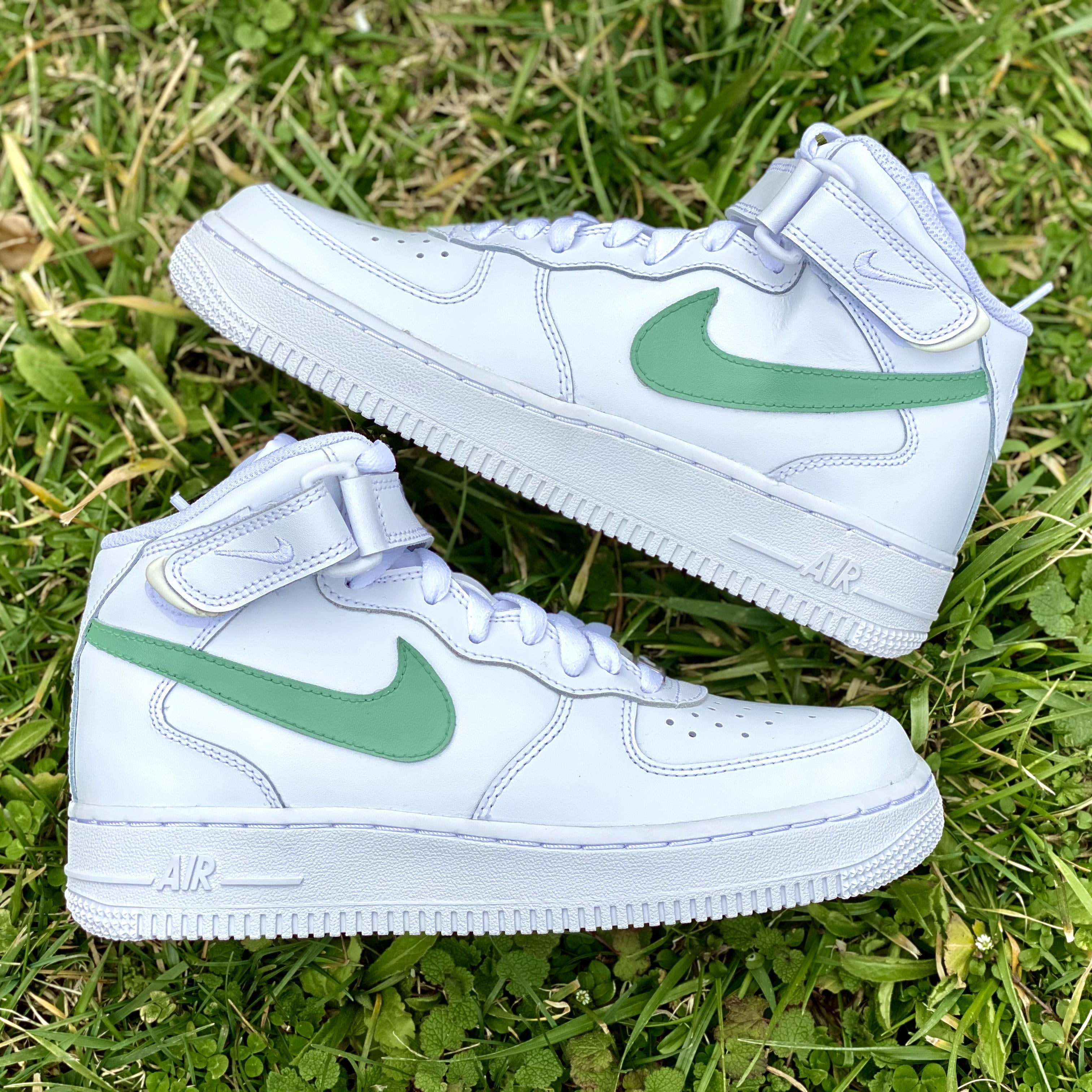 Olive Green Custom Air Force 1 - Hand Painted AF1 - Custom Forces