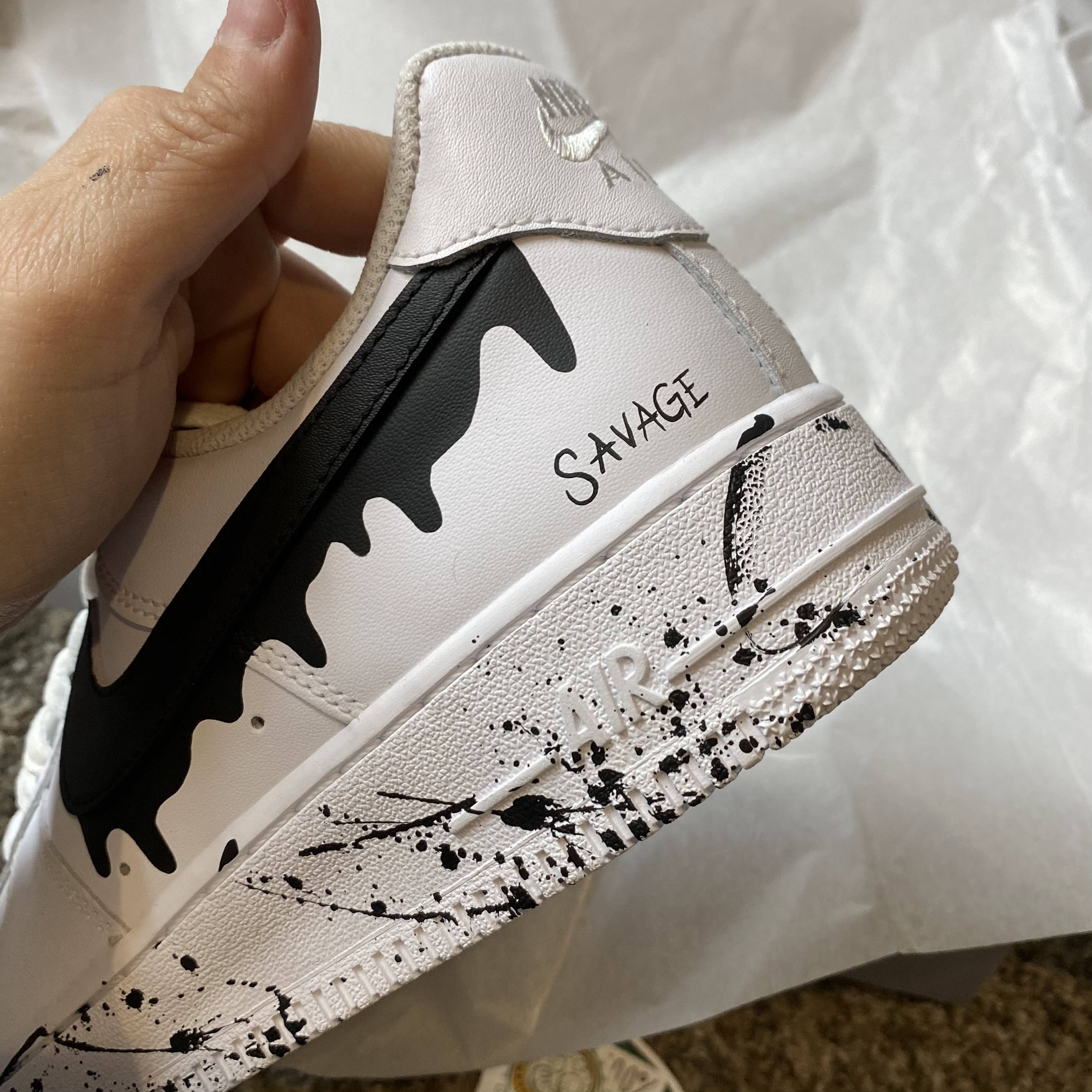Nike Air Force 1 Custom Low Drip Splatter Shoes