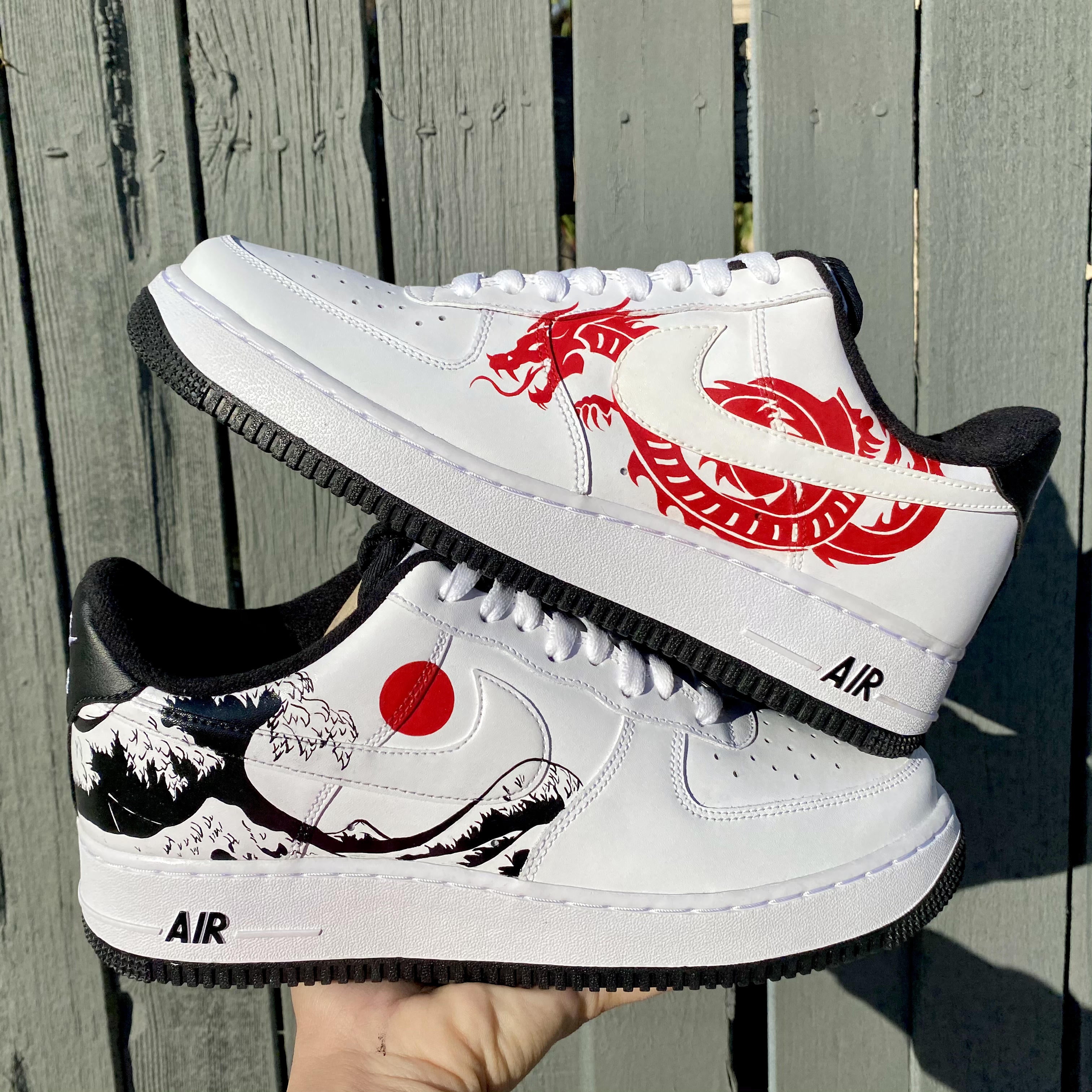 Dragon Wave - Custom Air Force 1 - Hand Painted AF1 - Custom Forces
